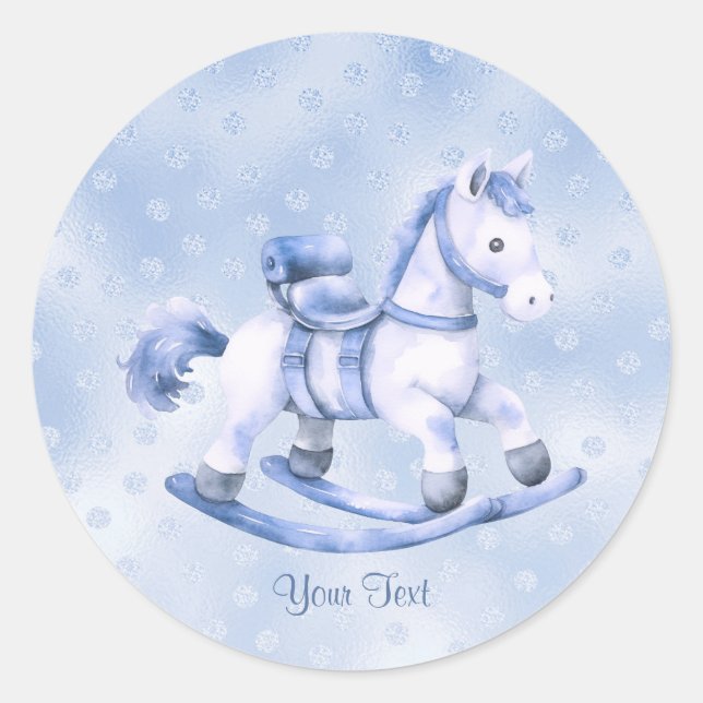 Blue Rocking Horse Sticker (Front)