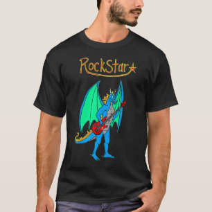 Blue Rockstar Jammin' Dragon with Guitar Premium  T-Shirt