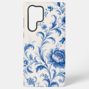 Blue Rococo Peony Floral Phone Case