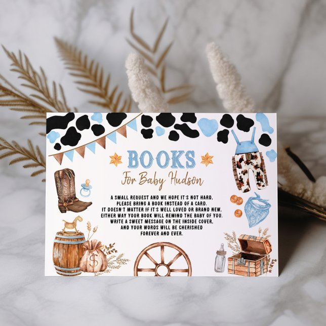 Blue Rodeo Cowboy Wild West Books for Baby Enclosure Card (Creator Uploaded)