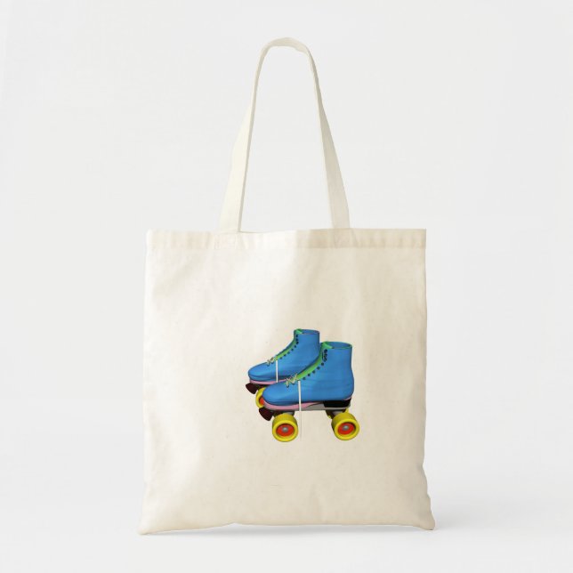 Blue Roller Skates in retro style Tote Bag (Front)