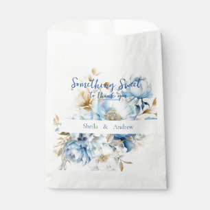 Blue Romance Floral Wedding Favour Bags
