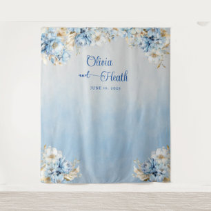 Blue Romance Floral with Gold Tapestry
