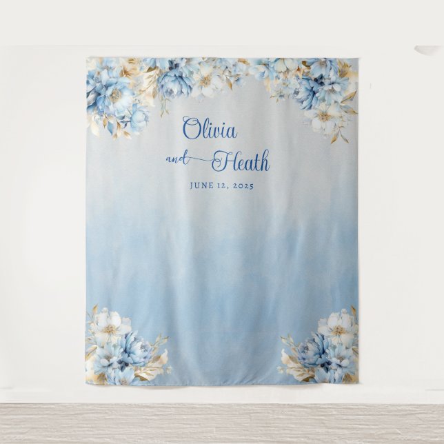 Blue Romance Floral with Gold Tapestry (Front)