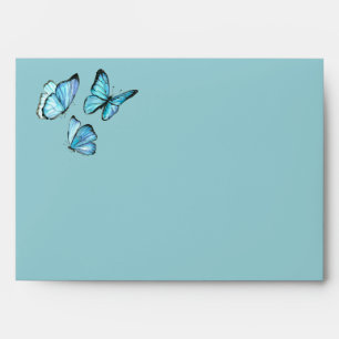 Blue Romantic butterflies Elegant stylish Wedding  Envelope