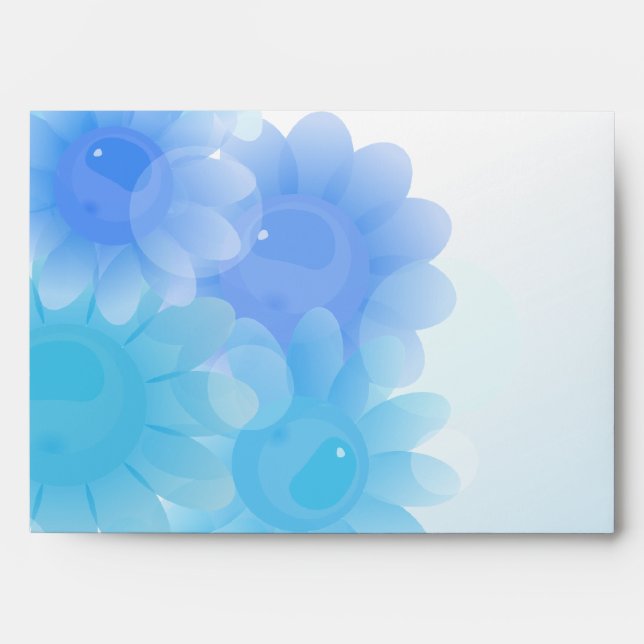 Blue romantic vintage flowers envelopes (Front)