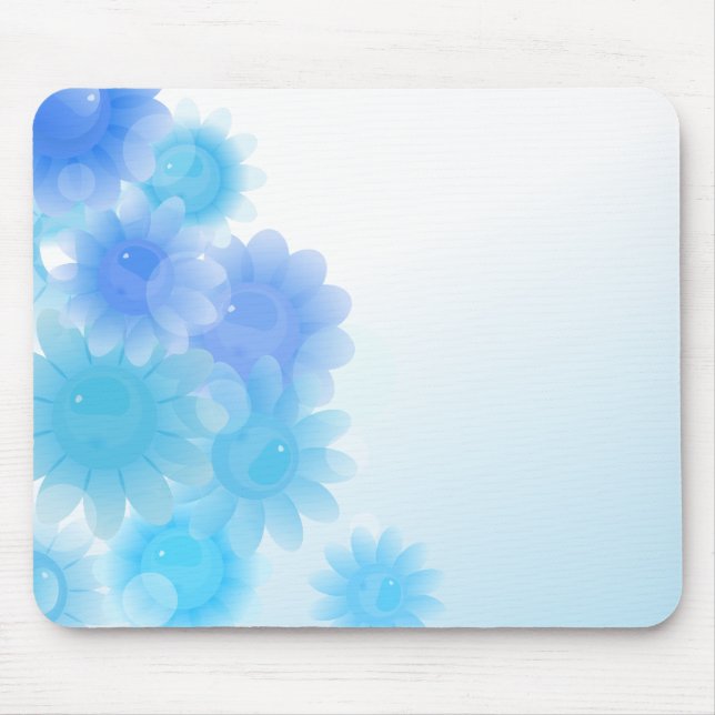 Blue romantic vintage flowers mouse mat (Front)