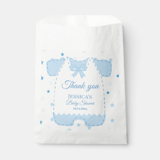 Blue Romper Stars Boy Baby Shower Thank You Favour Bags