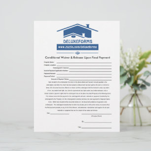 Blue Roof Conditional Waiver Release Final Custom Letterhead