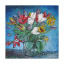 Blue Room Tulip Flowers Bouquet in a Vase