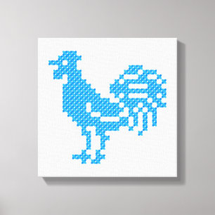Blue Rooster Canvas Print