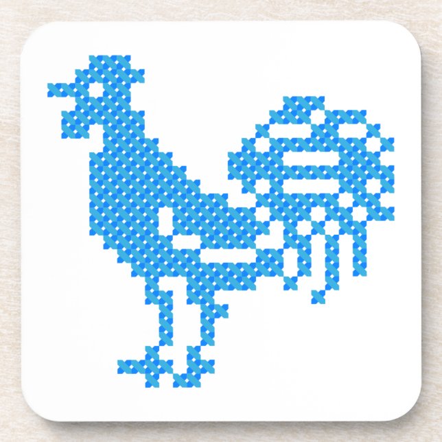 Blue Rooster Coaster (Front)
