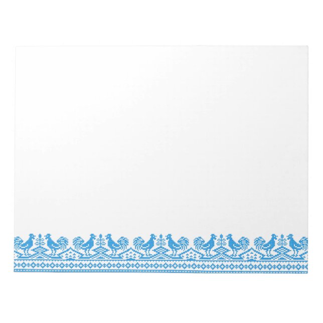 Blue Rooster cross-stitch Notepad (Front)