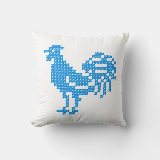 Blue Rooster Cushion (Front)