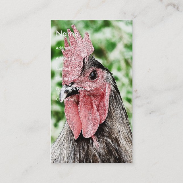 Blue Rooster Digital Art Business Card (Front)