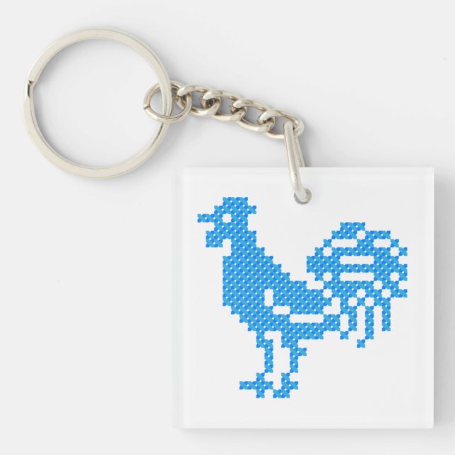 Blue Rooster Key Ring (Front)