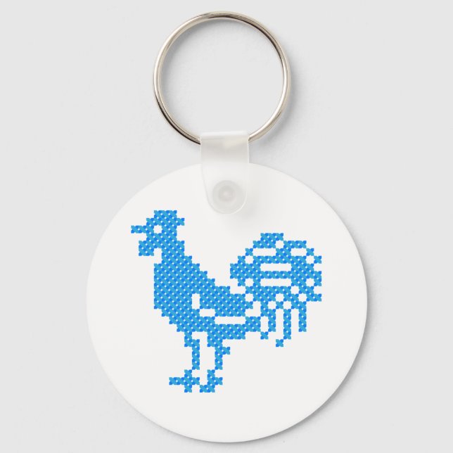Blue Rooster Key Ring (Front)