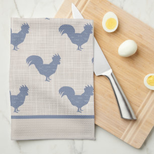 Blue Rooster  Tea Towel