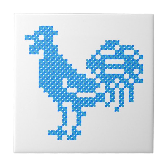 Blue Rooster Tile (Front)