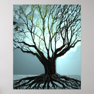 Blue Roots Lights Poster