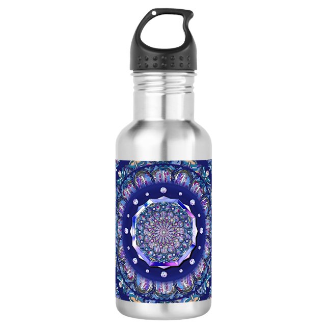 Blue Rosace  710 Ml Water Bottle (Front)