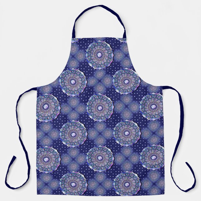Blue Rosace Apron (Front)