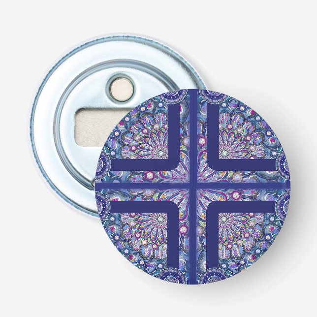 Blue Rosace Bottle Opener (Front)