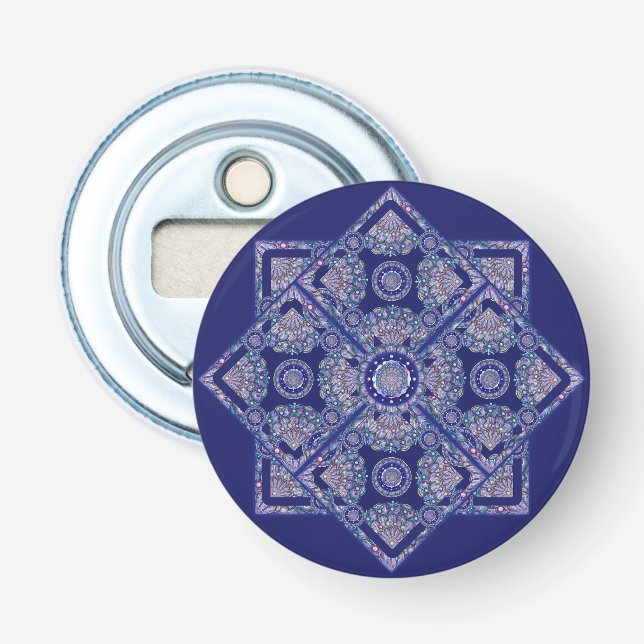 Blue Rosace Bottle Opener (Front)