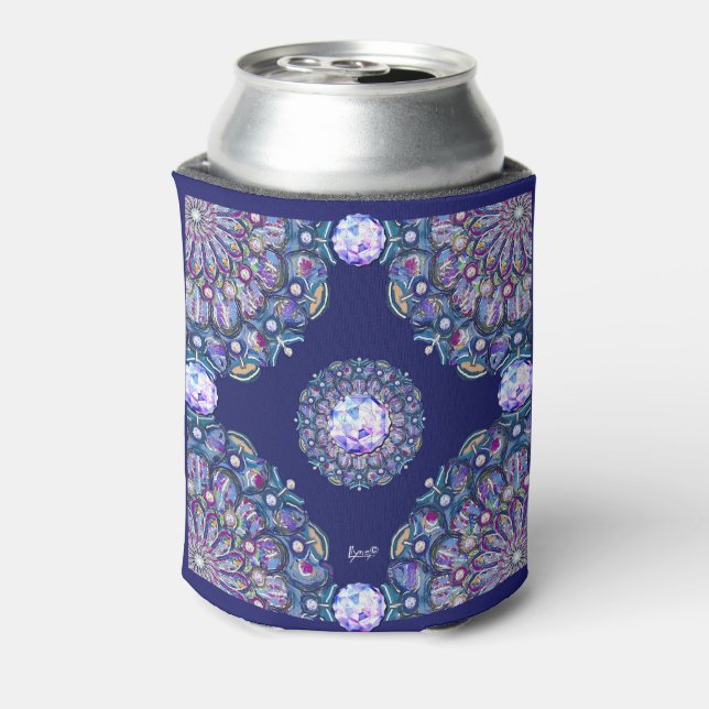 Blue Rosace  Can Cooler (Can Back)