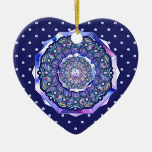 blue rosace ceramic tree decoration