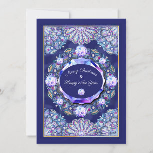 Blue Rosace Christmas card