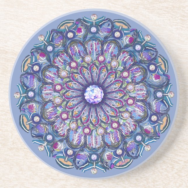 Blue Rosace Coaster (Front)