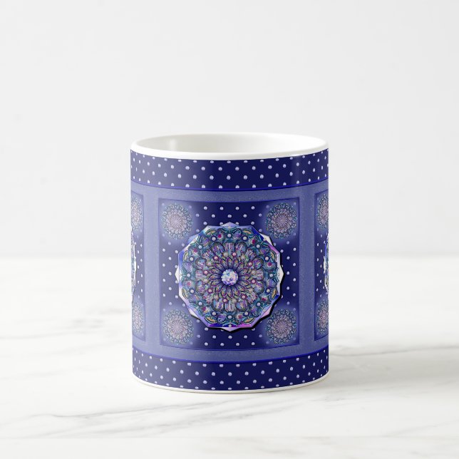 Blue Rosace Coffee Mug (Center)