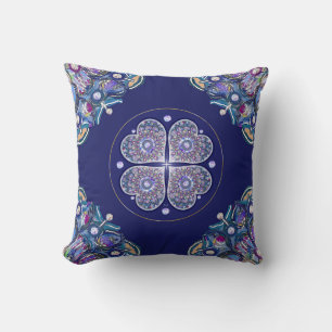 Blue Rosace Cushion