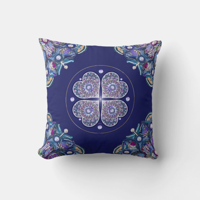 Blue Rosace Cushion (Front)