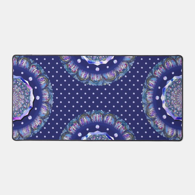 blue rosace desk mat (Front)