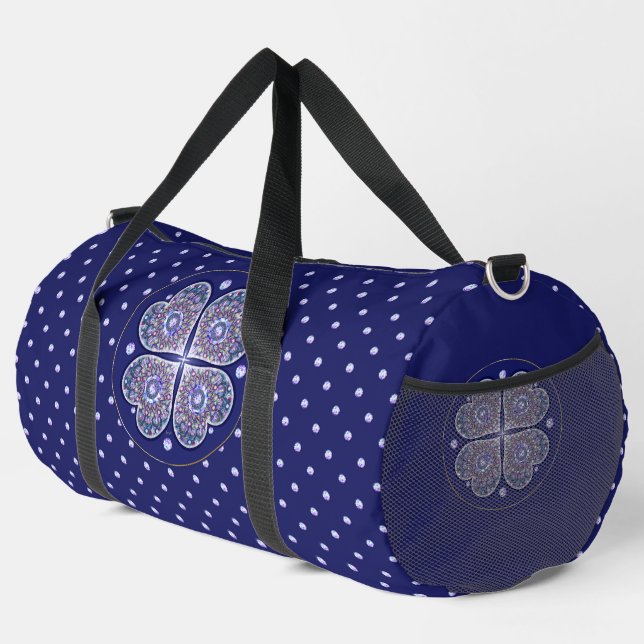 Blue Rosace Duffle Bag (Right Corner)