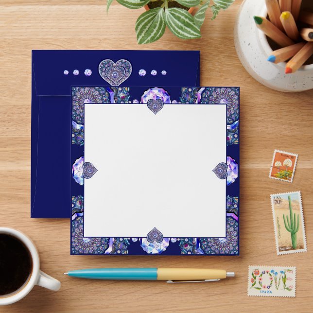 Blue Rosace Envelope (Desk)