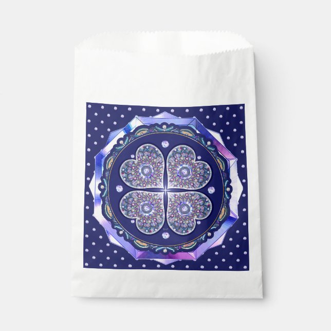 Blue Rosace Favour Bags (Front)