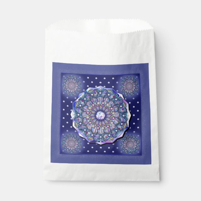 Blue Rosace Favour Bags (Front)