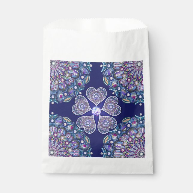 Blue Rosace Favour Bags (Front)