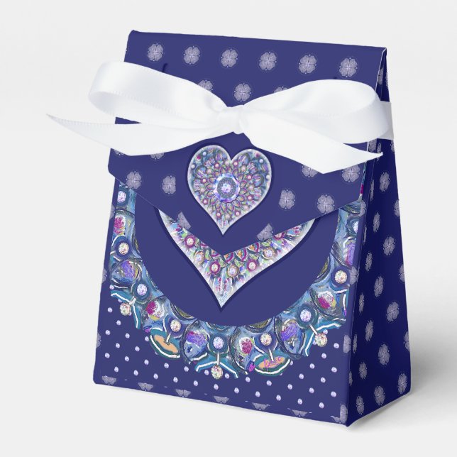 Blue Rosace Favour Box (Front Side)