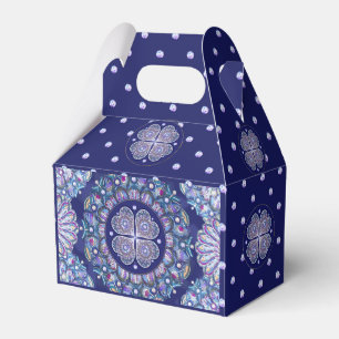 Blue Rosace Favour Box
