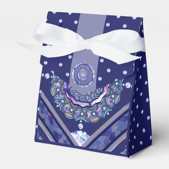 Blue Rosace Favour Box (Front Side)