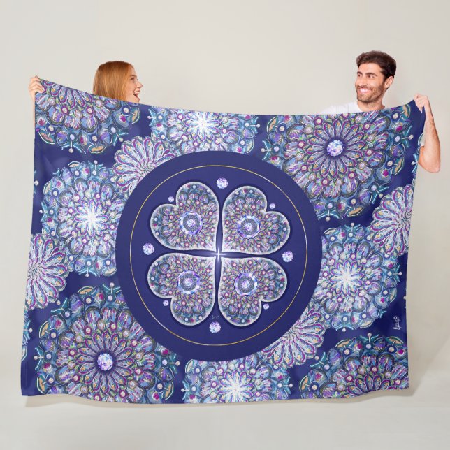 Blue Rosace Fleece Blanket (In Situ)