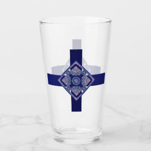 Blue Rosace Glass