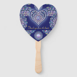 Blue Rosace Hand Fan