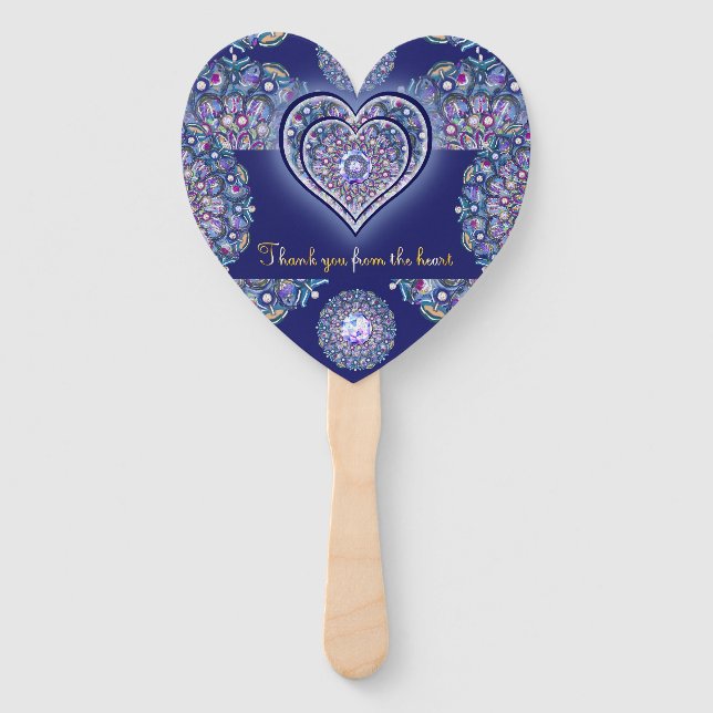 Blue Rosace Hand Fan (Front)