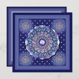 Blue Rosace  Holiday Card