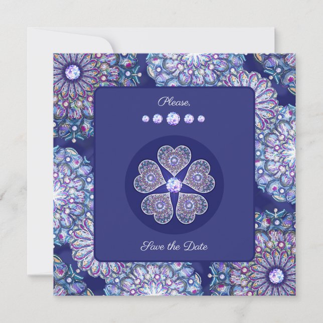 Blue Rosace Holiday Card (Front)